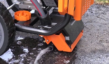 Flushing residual detergent.